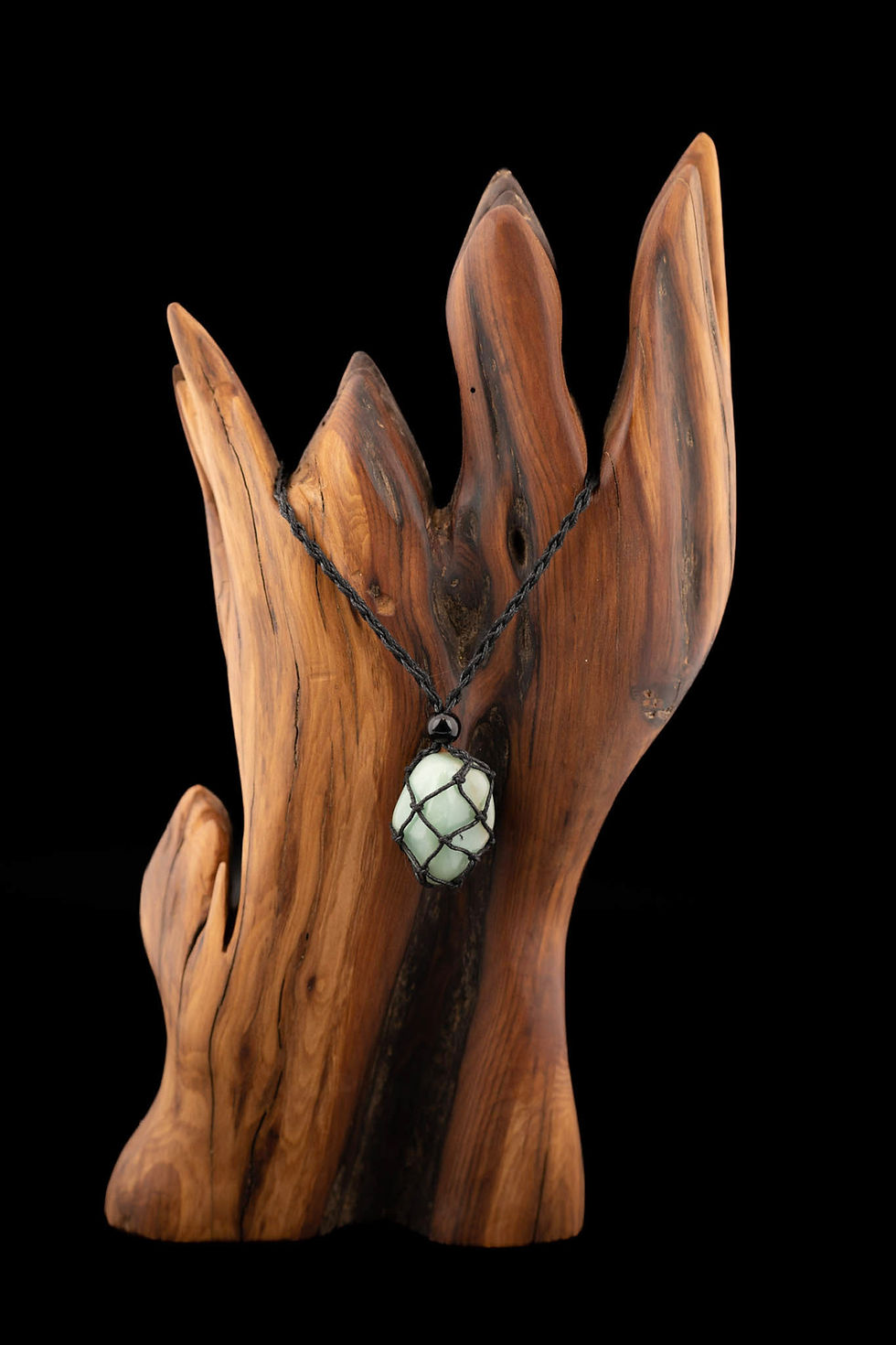 Thumbnail: Handmade Tumbled Stone Macrame Necklace