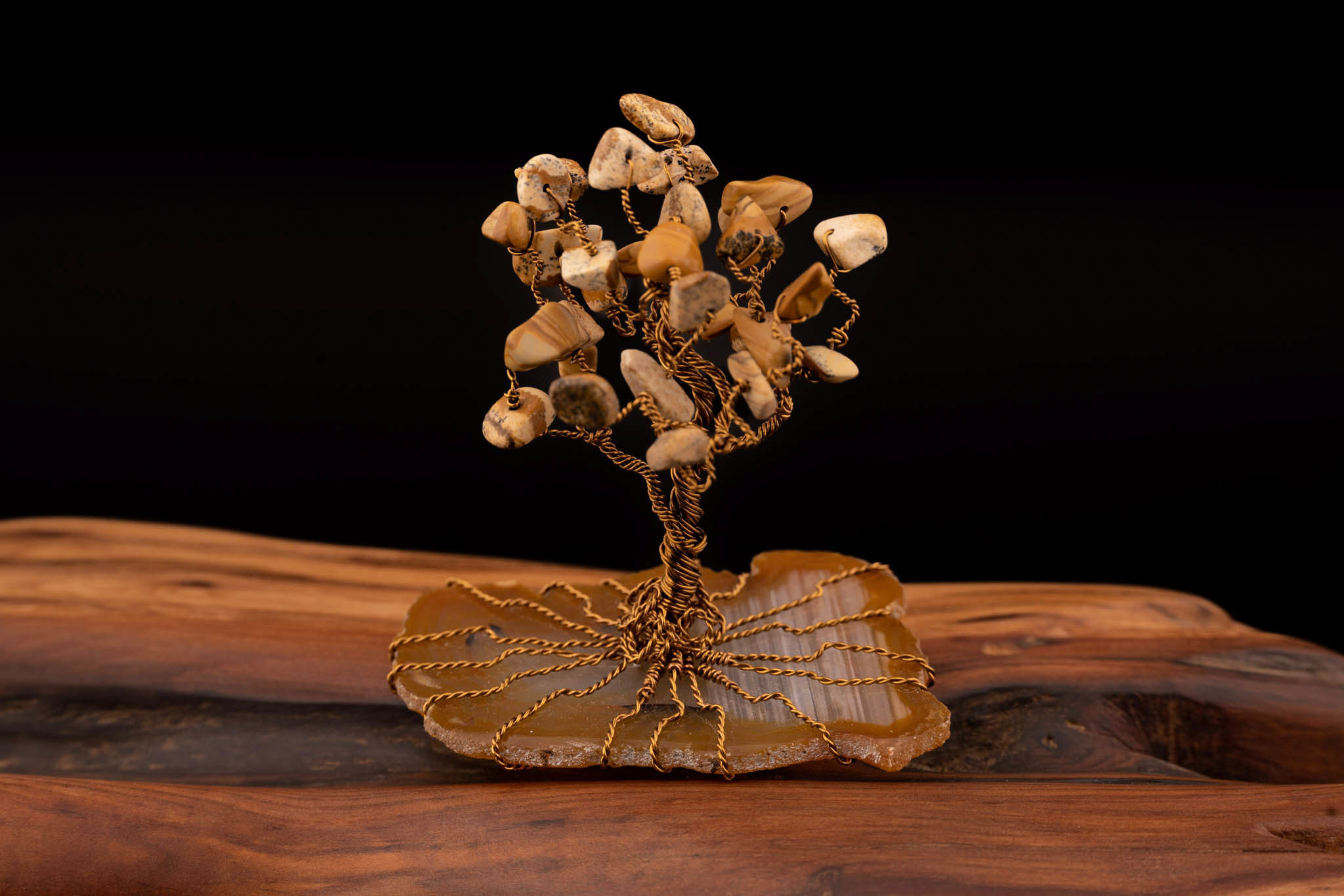 Handmade Jasper and Agate Tree of Life Sculpture
