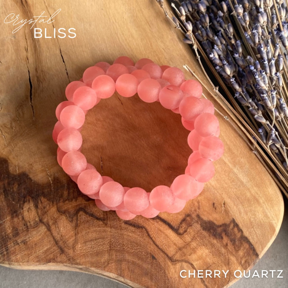 Thumbnail: Frosted Cherry Quartz Bracelet