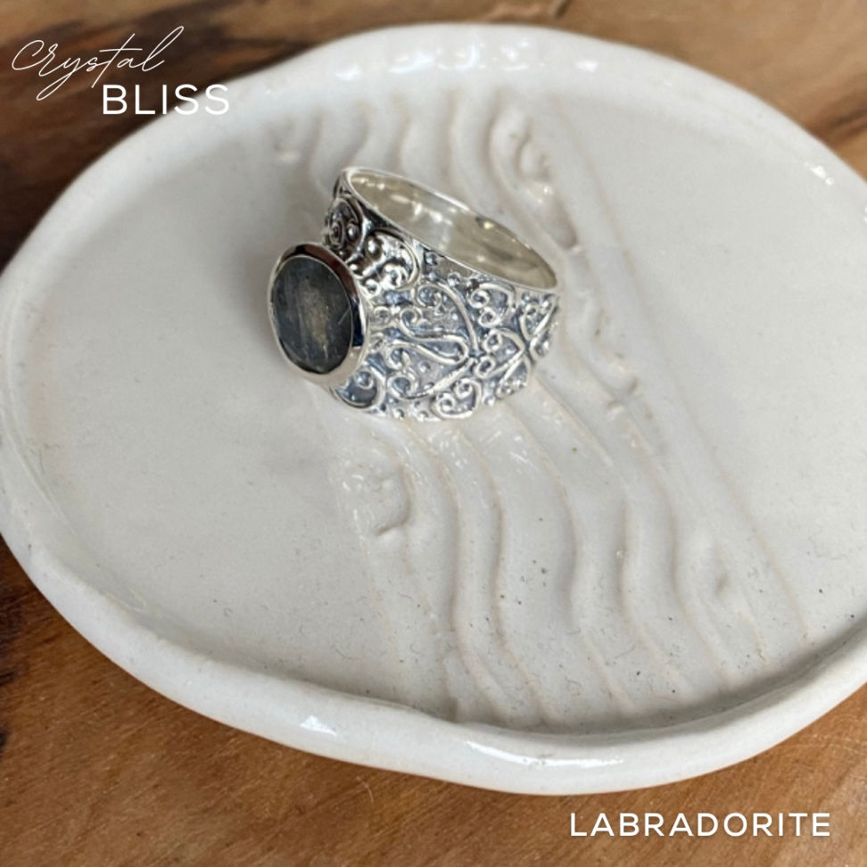 Thumbnail: Labradorite Ring #E4