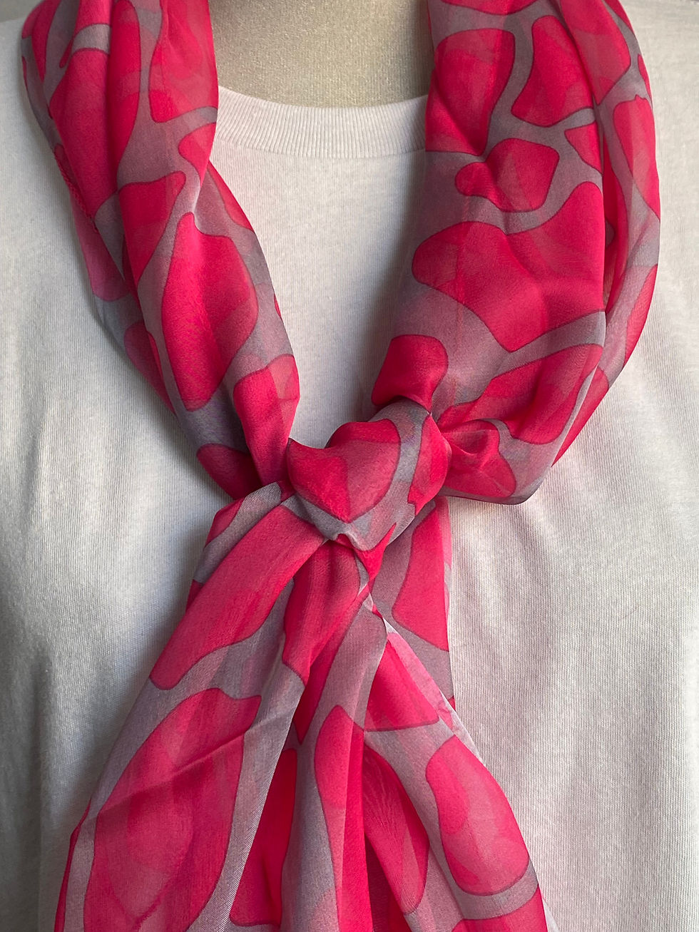 Thumbnail: Hot Pink on Gray Giraffe Lightweight Scarf