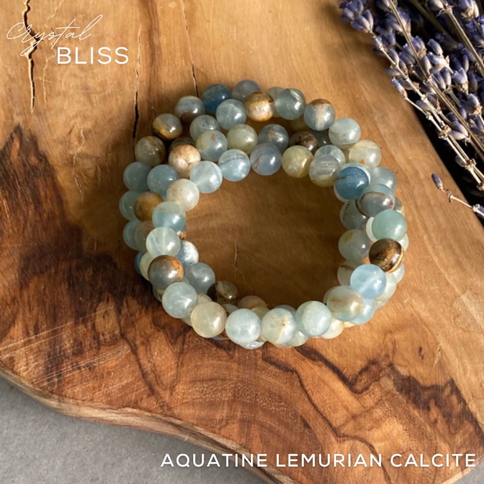 Thumbnail: Lemurian Aquatine Calcite Bracelet