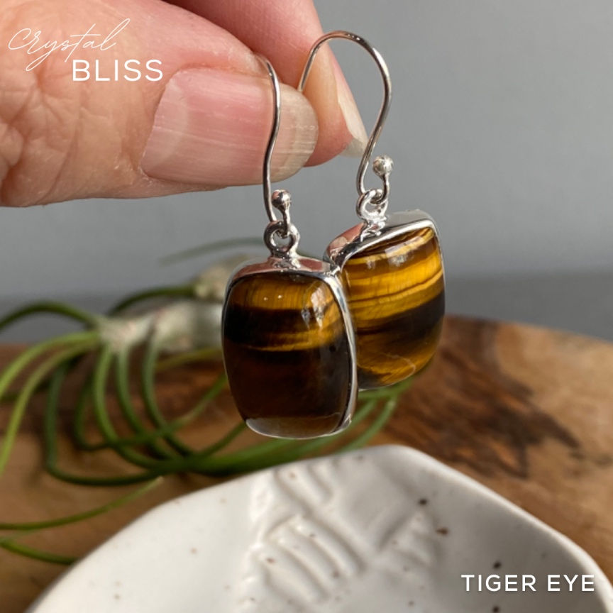 Thumbnail: Yellow Tiger Eye Earrings #3
