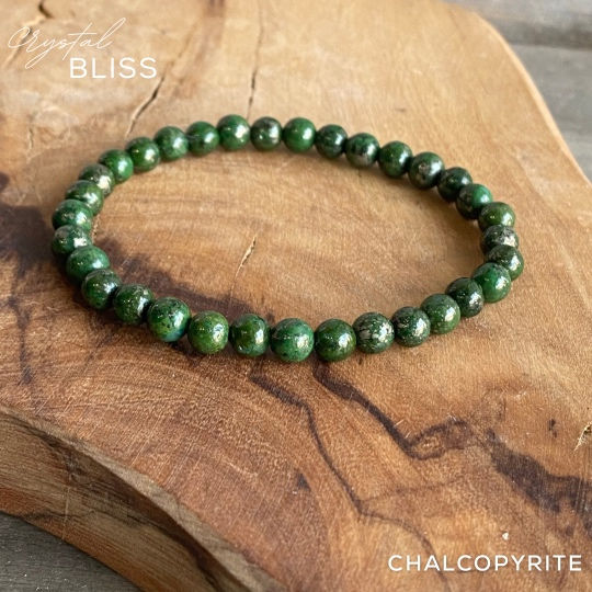 Thumbnail: Chalcopyrite / Peacock Ore 6mm Bracelet