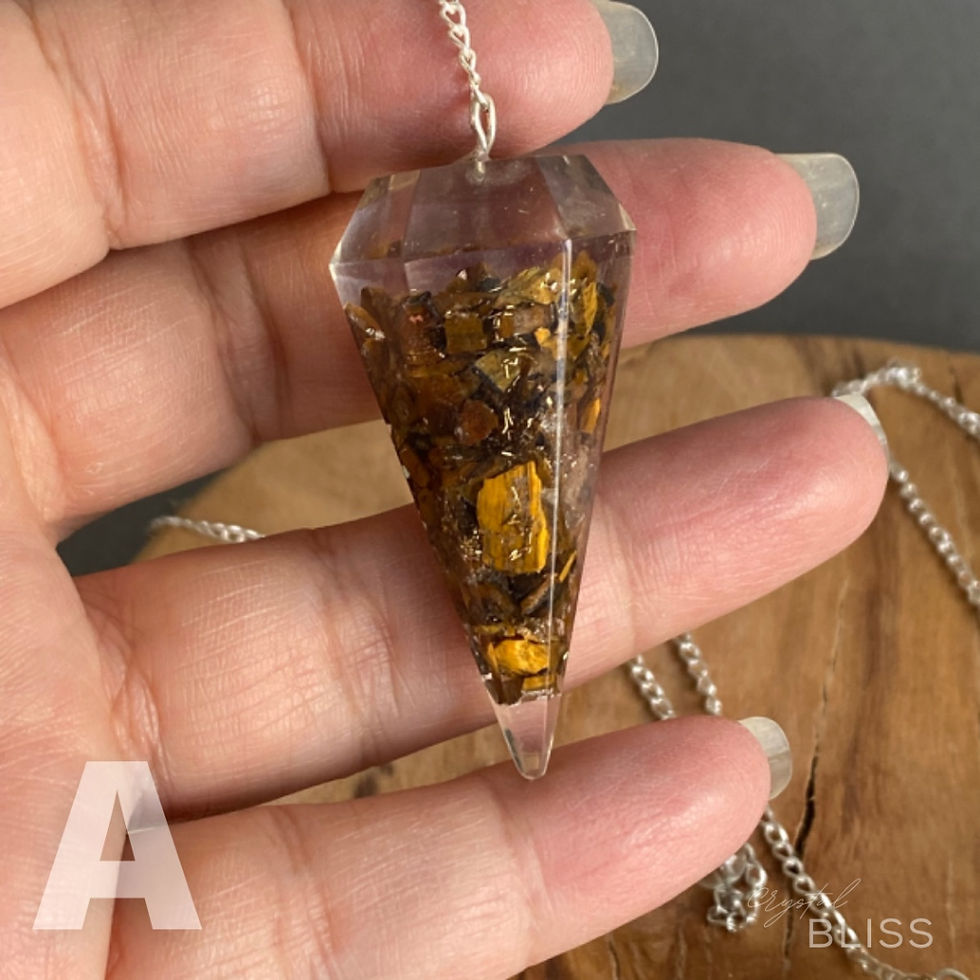 Thumbnail: Yellow Tiger Eye Chip Organite Pendulum