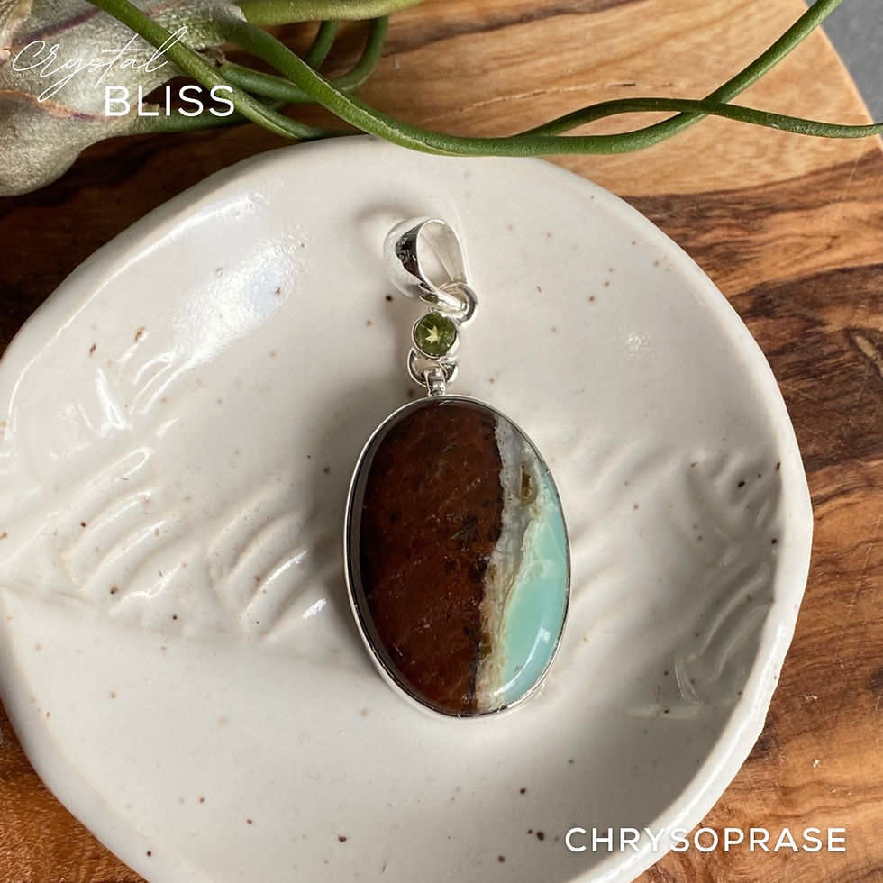 Thumbnail: Chrysoprase with Peridot Pendant #1