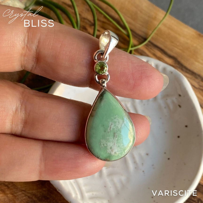Variscite Pendant with Peridot #6