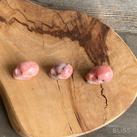 Thumbnail: Pink Opal Mini Hand Carved Skulls