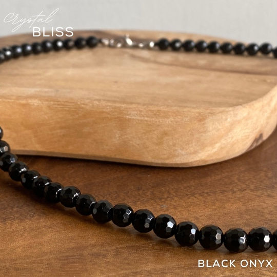 Thumbnail: Faceted Black Onyx Necklace