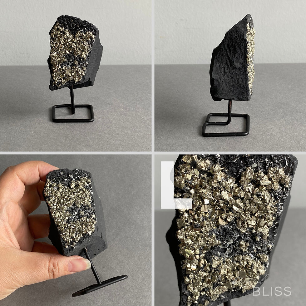 Thumbnail: Pyrite on Basalt on Stand - I,J,K,L