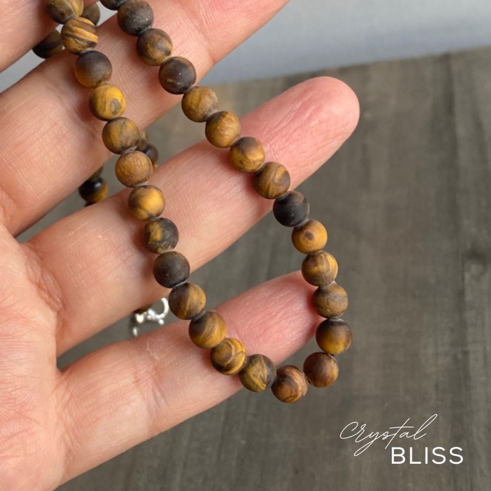 Thumbnail: Matte Yellow Tiger Eye Necklace