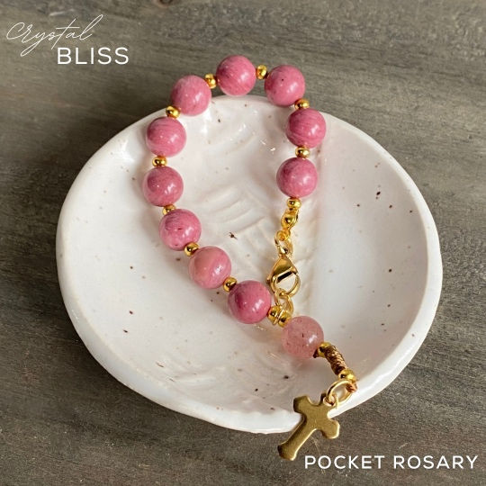 Thumbnail: Rhodonite Pocket Rosary – Faith You Can Carry