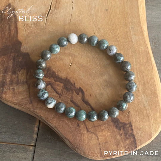 Thumbnail: Pyrite in Jade Bracelet