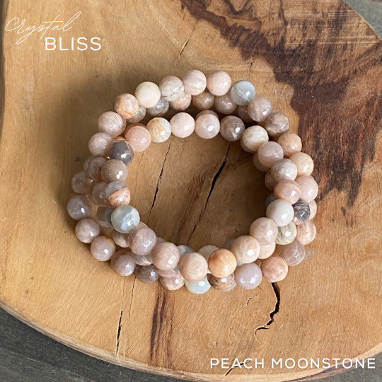 Thumbnail: Faceted Peach Moonstone Bracelet