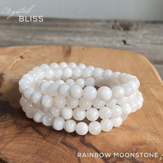 Thumbnail: Rainbow Moonstone 6mm Bracelet