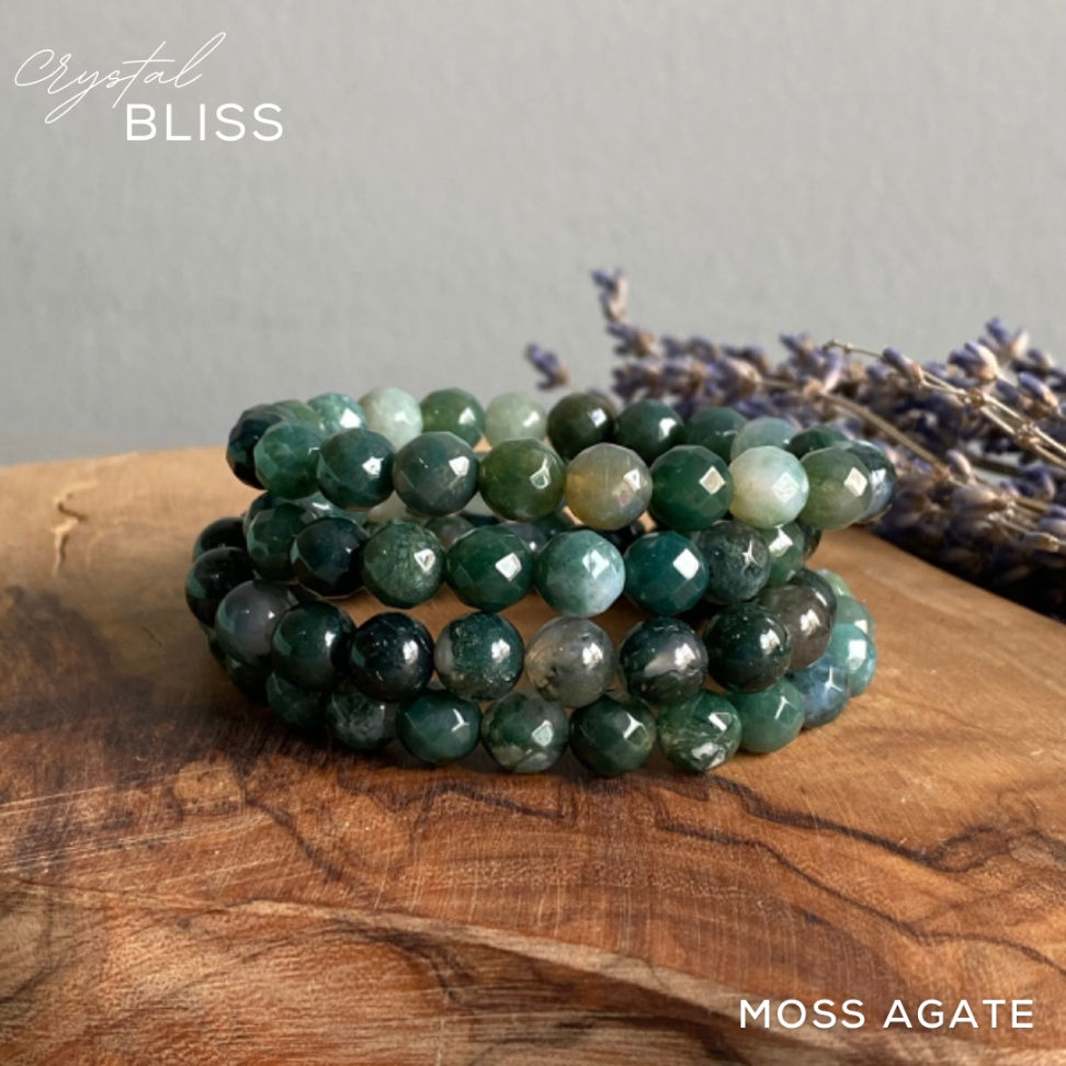 Thumbnail: Faceted Moss Agate Bracelet