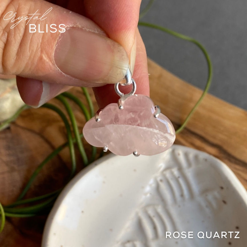 Thumbnail: Rose Quartz Cloud Pendant #8