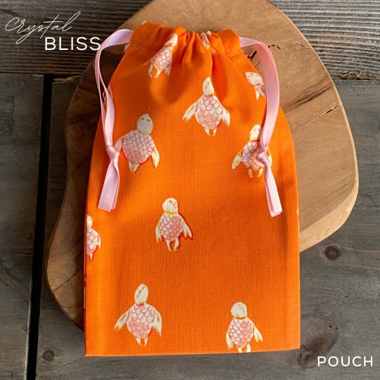 Thumbnail: Turtle Crystal Pouch - Spell Bag - Charm Bag - Gift Bag - Small Drawstring