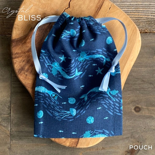 Mermaid Crystal Pouch - Spell Bag - Charm Bag - Gift Bag - Small Drawstring