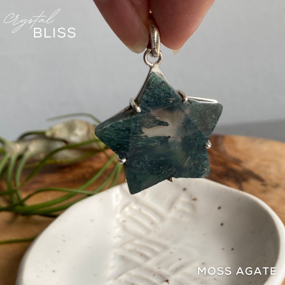 Thumbnail: Moss Agate Star Pendant #4
