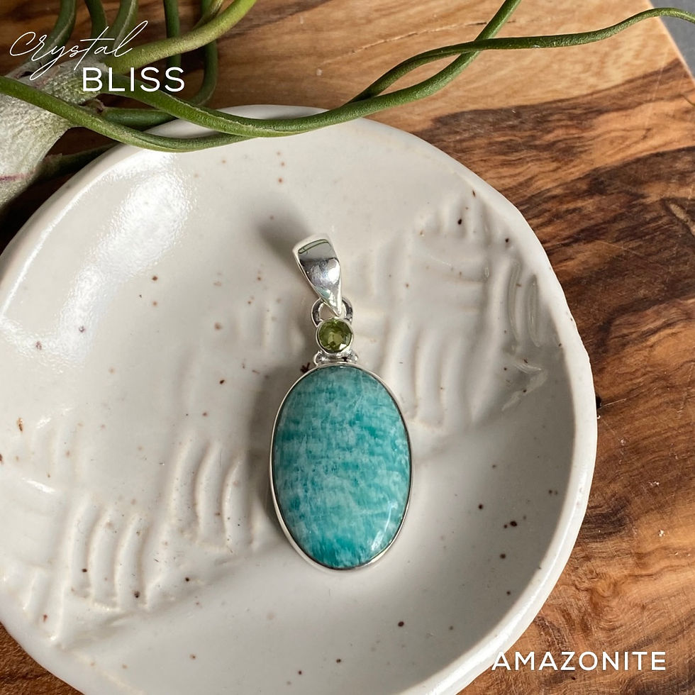 Amazonite Pendant with Peridot #4