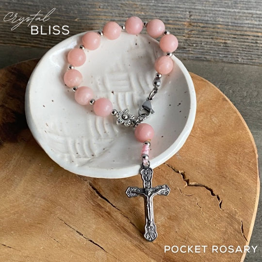Thumbnail: Pink Opal Pocket Rosary – Faith You Can Carry
