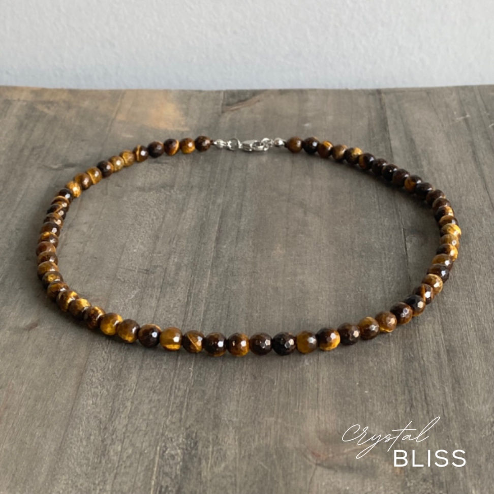 Thumbnail: Faceted Yellow Tiger Eye Necklace
