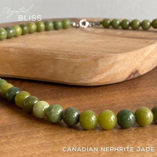 Thumbnail: 8mm Canadian Nephrite Jade Necklace