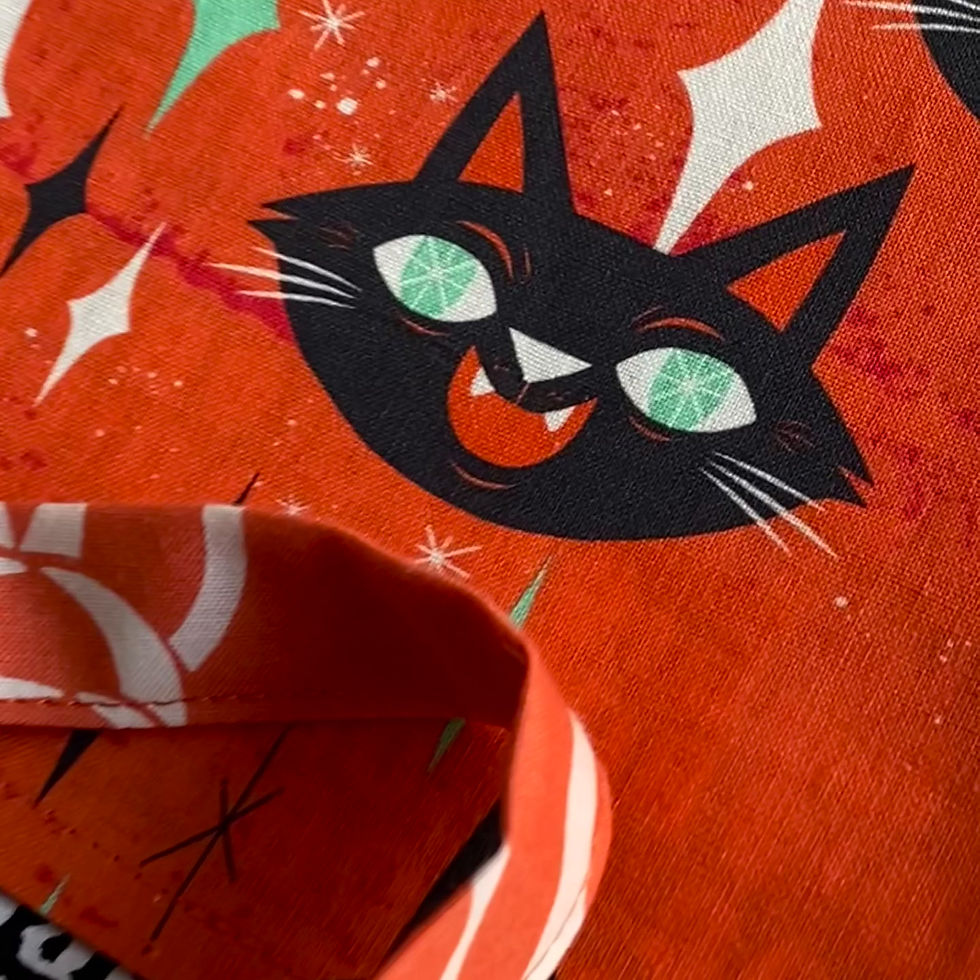 Thumbnail: Halloween Cat Fully Reversible Tarot or Oracle Pouch