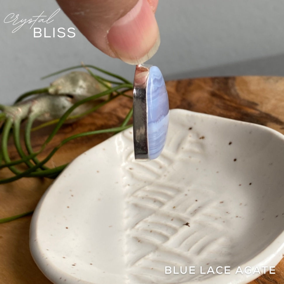 Thumbnail: Blue Lace Agate Heart Pendant #2