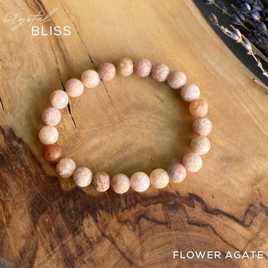 Thumbnail: Matte Flower Agate Bracelet