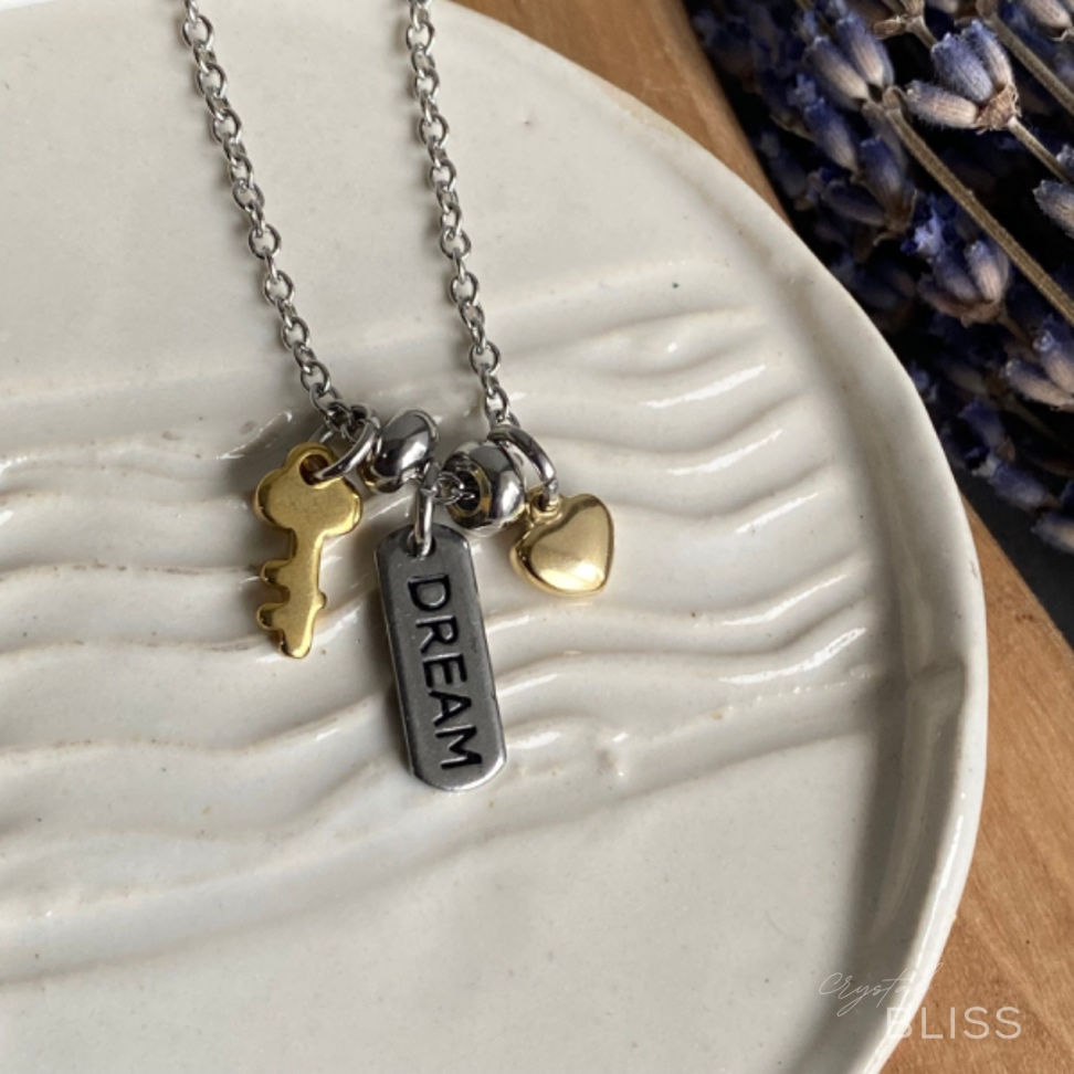 DREAM Inspirational Stainless Steel Charm Necklace