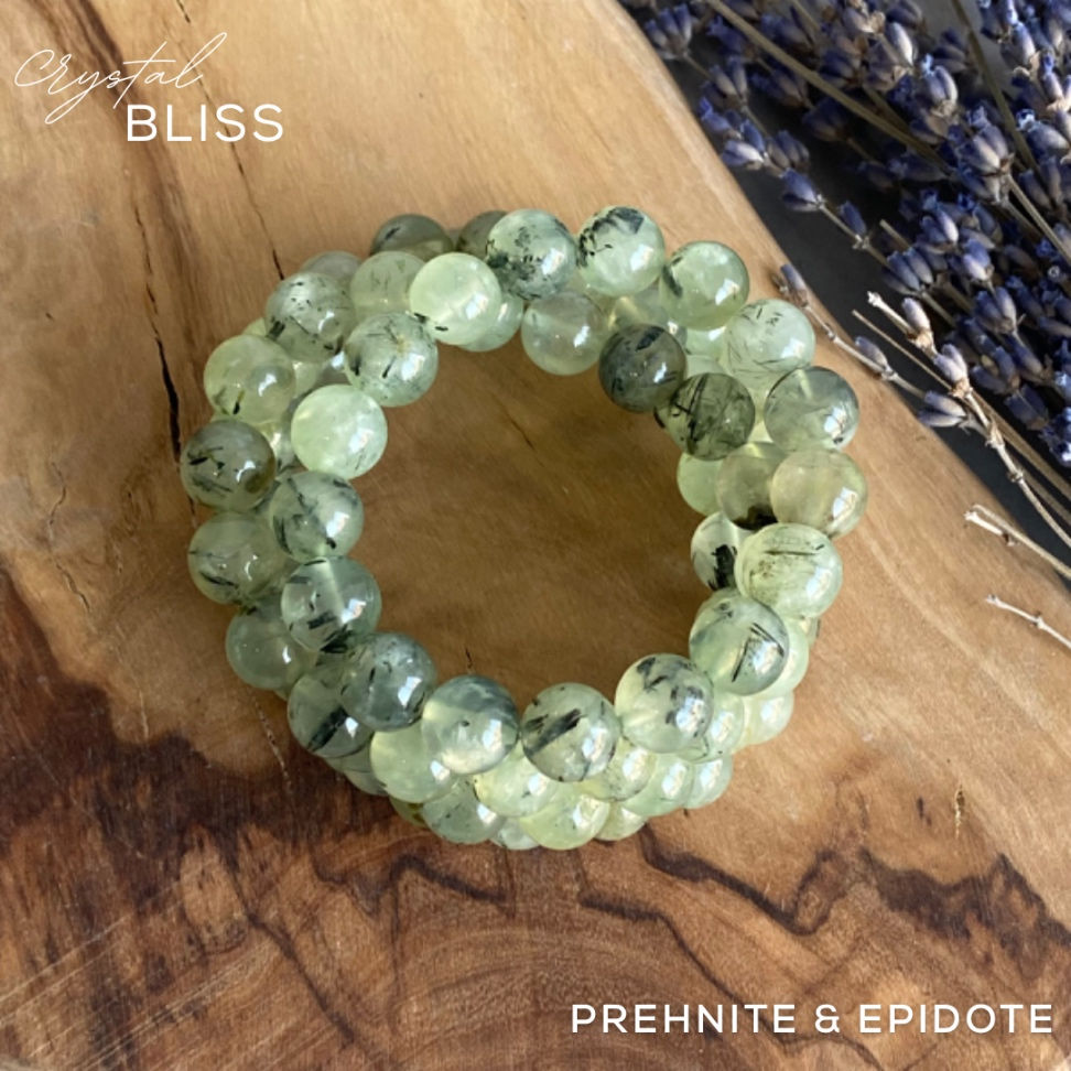 Thumbnail: Prehnite with Epidote Bracelet