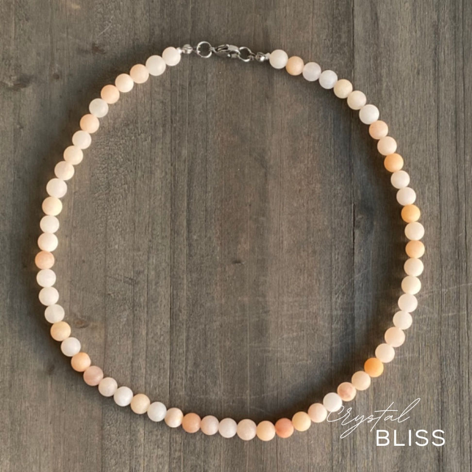 Thumbnail: Matte Peach / Orange Aventurine Necklace