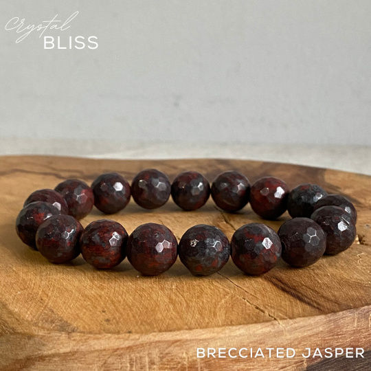 Dark Faceted Brecciated Jasper Bracelet