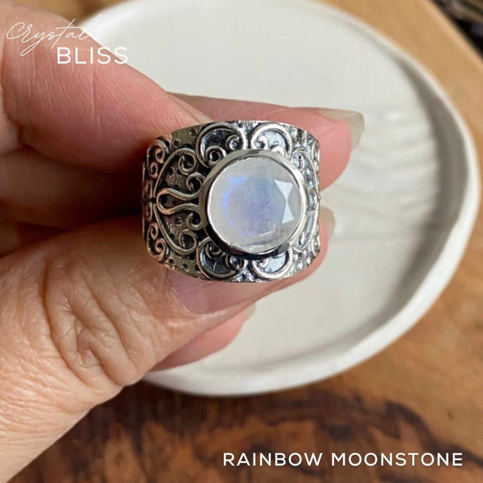 Thumbnail: Rainbow Moonstone Ring #C2