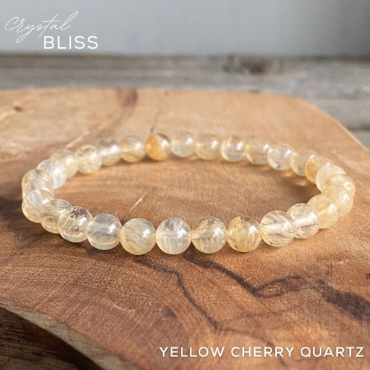 Yellow Cherry Quartz 6mm Bracelet