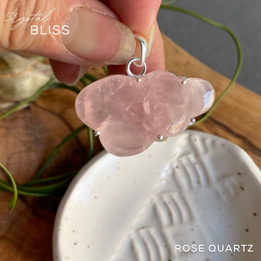 Thumbnail: Rose Quartz Cloud Pendant #9