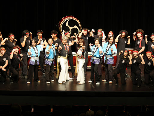 MIHS Percussion Students with The Taiko School