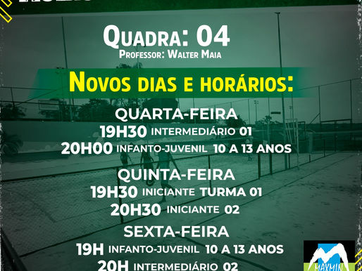 Beach Tennis com novos dias e horários