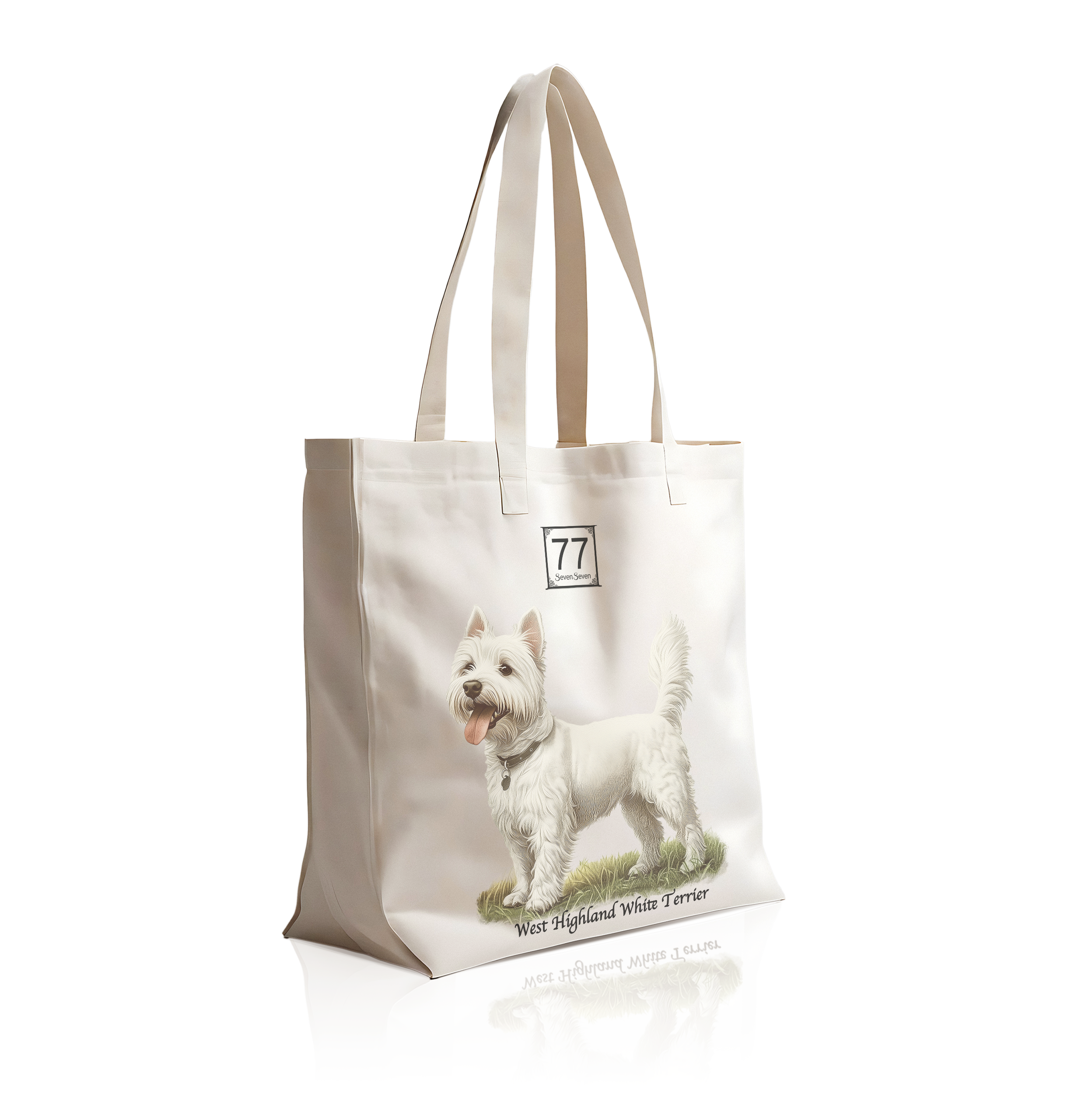 Westie (West Highland White Terrier) - cotton canvas tote bag