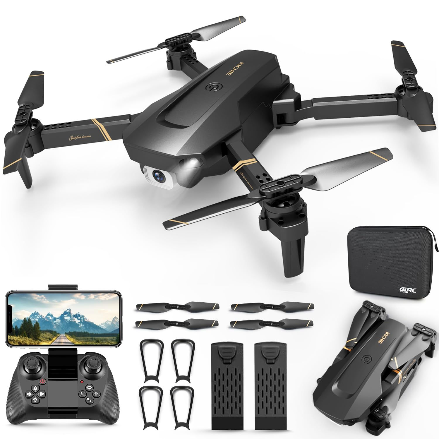 4DRC V4 Foldable Mini Drone with Camera - 1080P HD Drone with Stable Hover Gravi