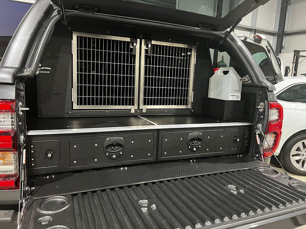 Thumbnail: Double Hunter Dog Box Pick Up System Side View