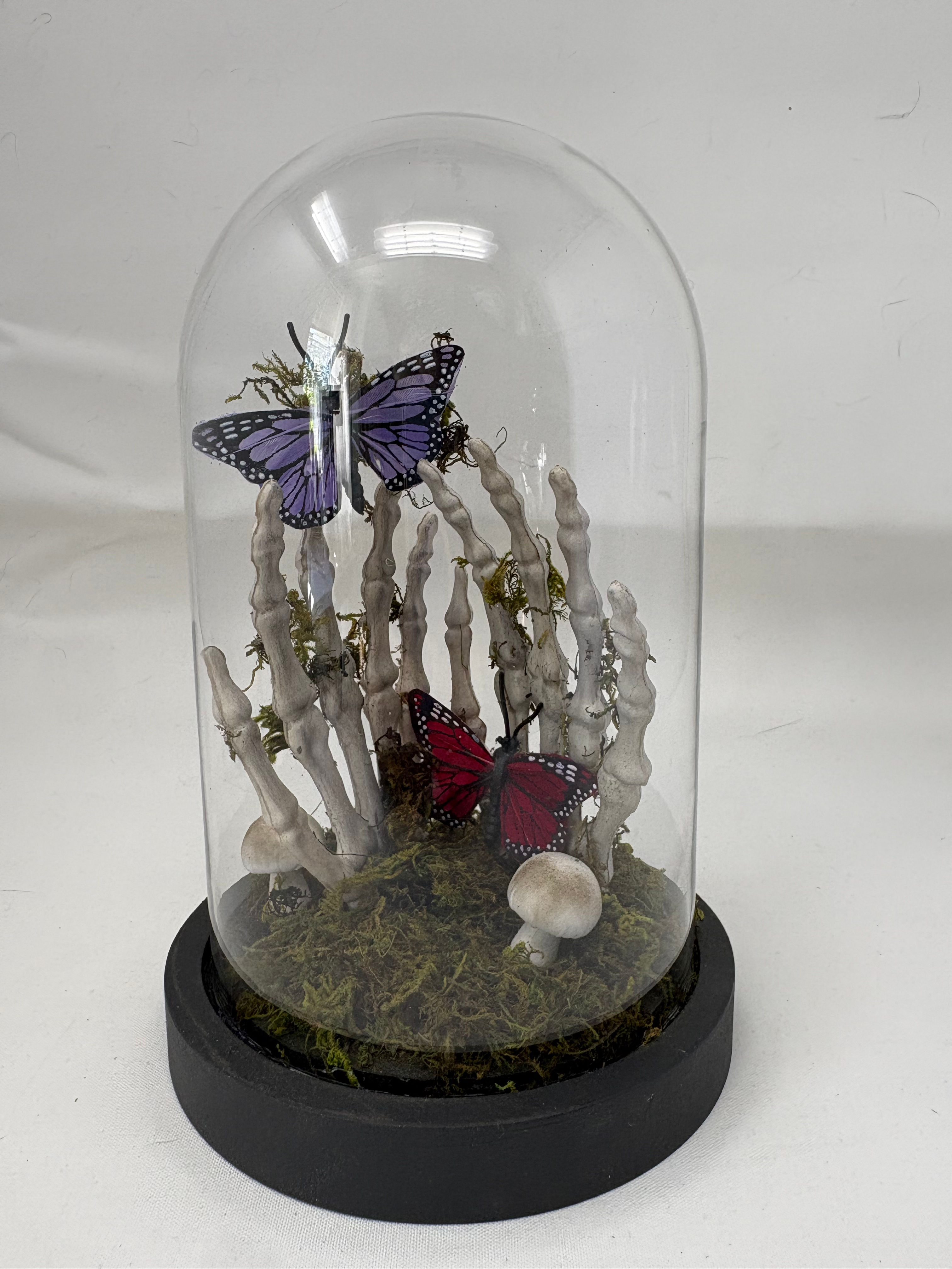 Skeleton Hand Glass Cloche