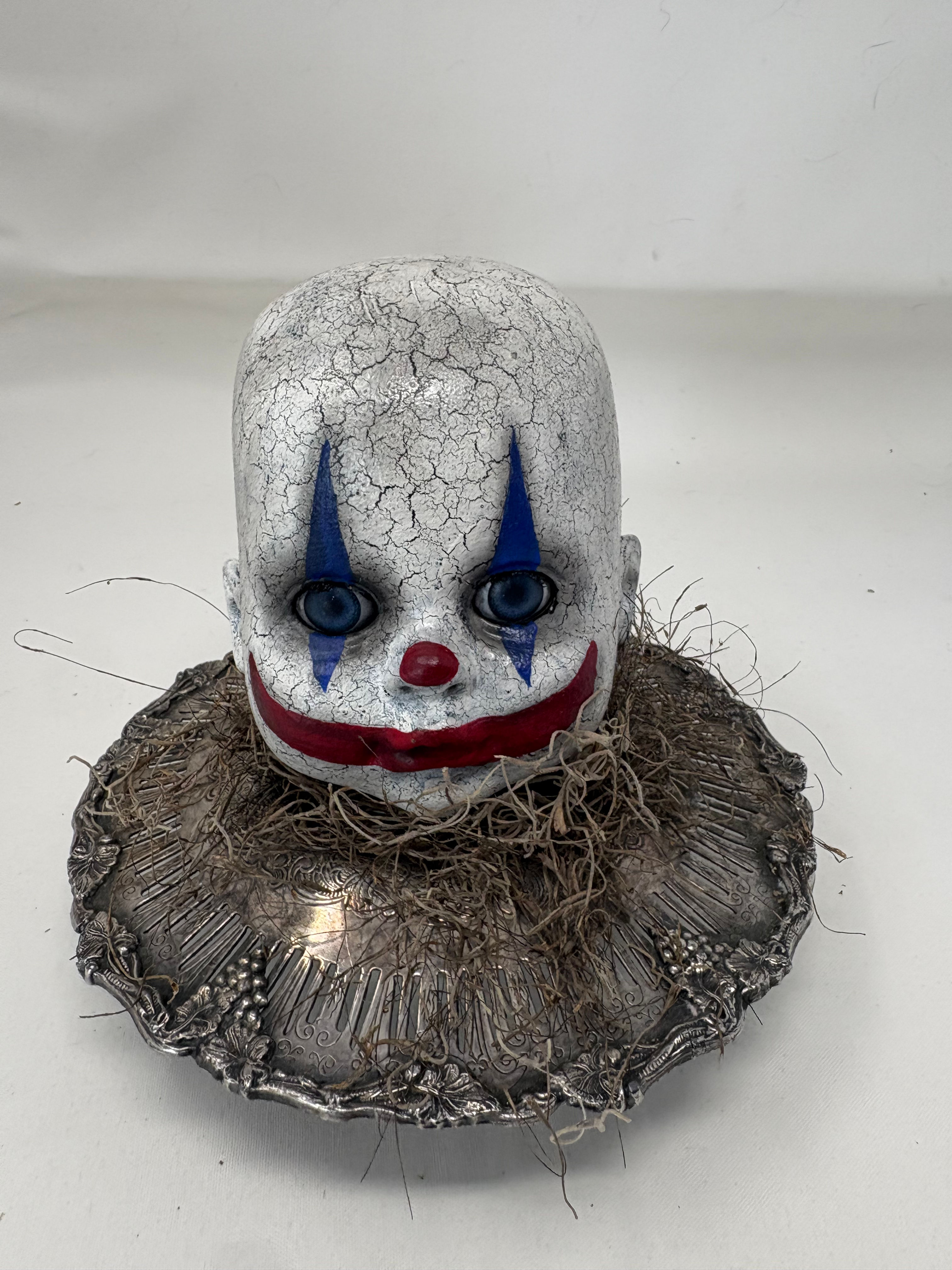 Silver Plate Clown Head