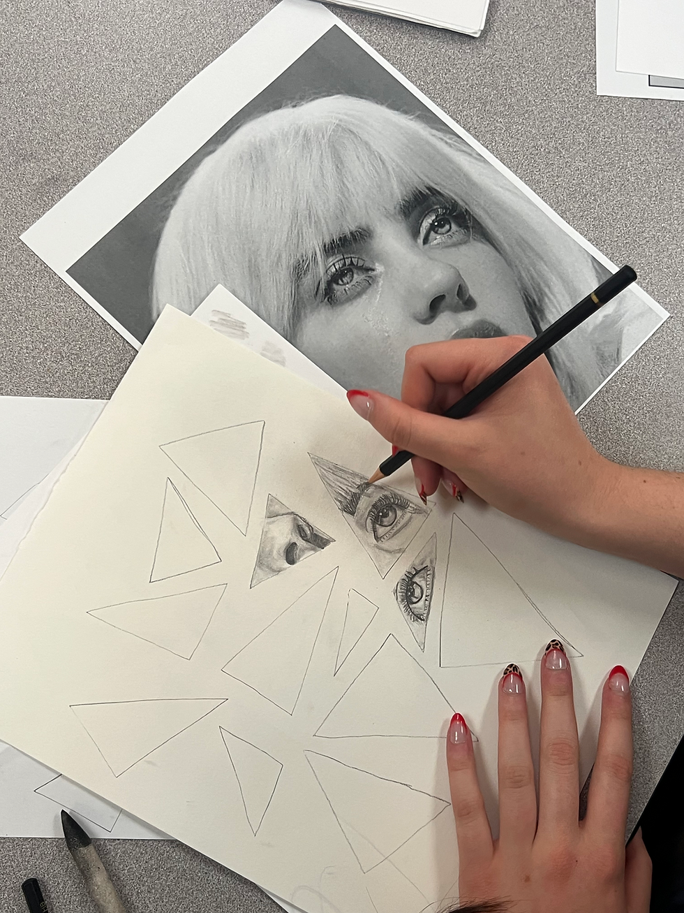 Fractured Portrait Drawing Class