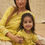 Thumbnail: kid and female model wearing golden glow by mukhtar sarees gul season 2 of old gold color and 100% giza cotton kurta/pant and 100% chanderi dupatta