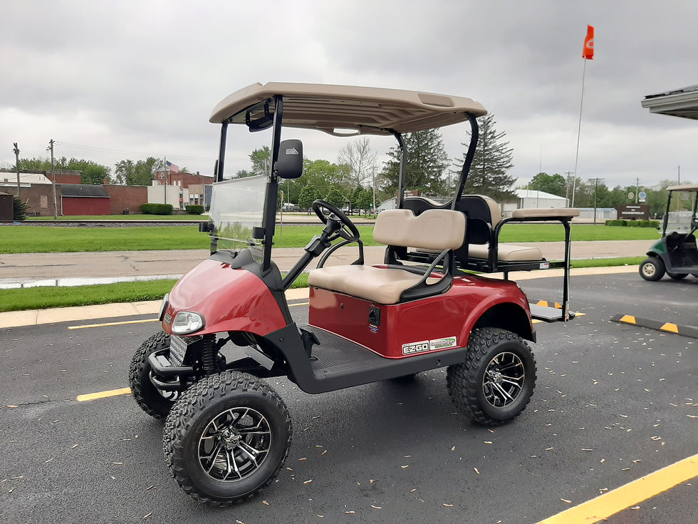 Thumbnail: 2016 EZ Go RXV 48V Lifted Street Legal Candy Red Metallic