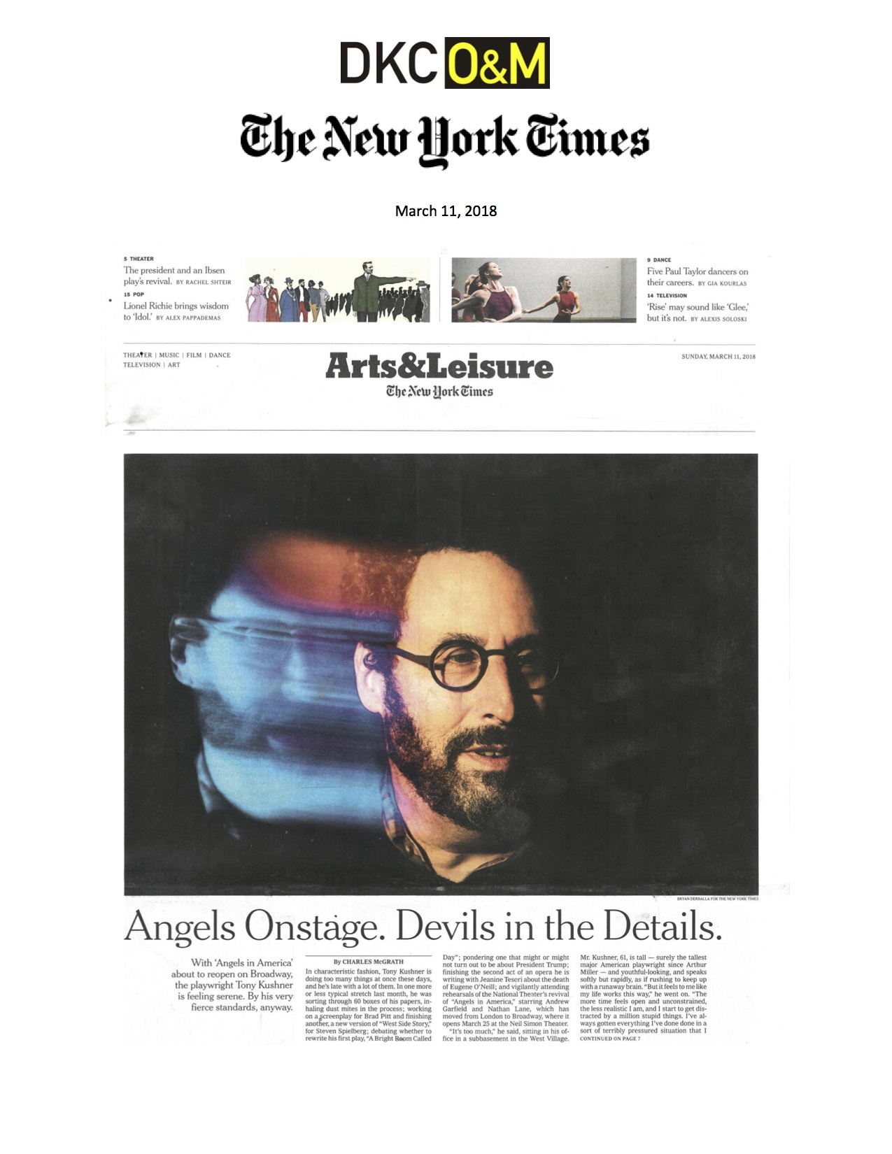 The New York Times Arts & Leisure (08 May 2016)