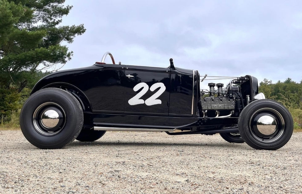 antique classic convertable black race car